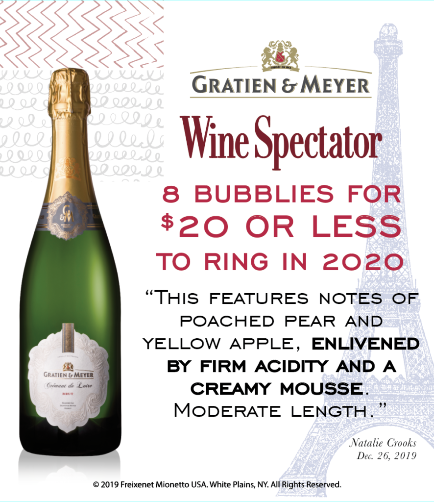 Gratien & Meyer Brut - Wine Spectator - 8 best bubblies - Shelftalker