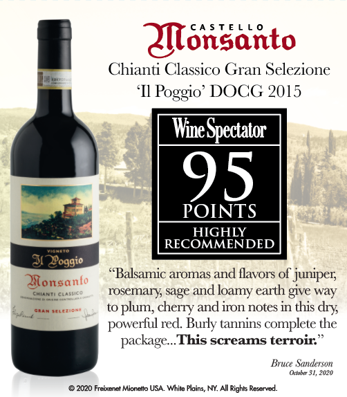 Castello di Monsanto - CHIANTI CLASSICO ‘IL POGGIO’ 2015 - Wine Spectator - 95PTS - ShelfTalker