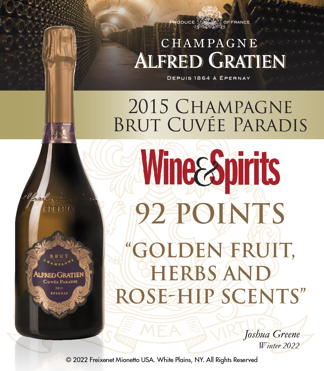 Alfred Gratien 2015 Champagne Brut Cuvée Paradis - Wine&Spirits 92