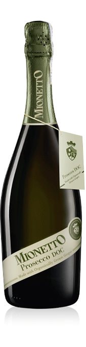 Mionetto Organic Prosecco Doc Extra Dry bottle